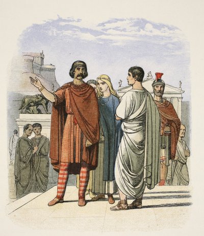 Caractacus at Rome in AD 52, from A Chronicle of England BC 55 to AD 1485, pub. London, 1863 by James William Edmund Doyle